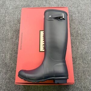 Hunter Original Tall Rain Boot Women's Size 7 Matte Navy Blue New W/ Box $190